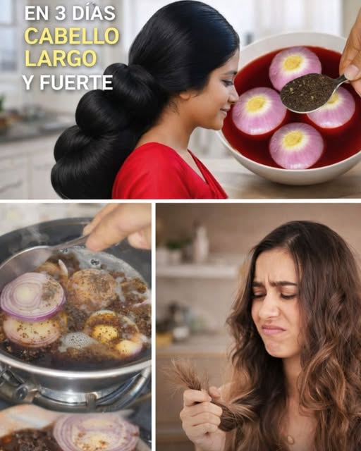 Tónico de cebolla y té negro para el cabello