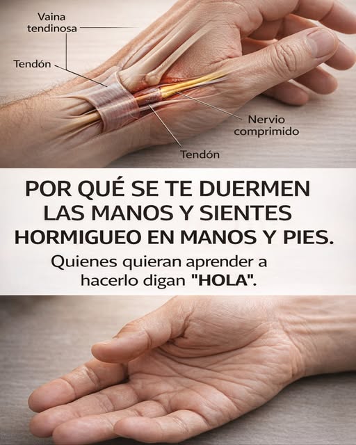 Ilustración de nervios en las manos