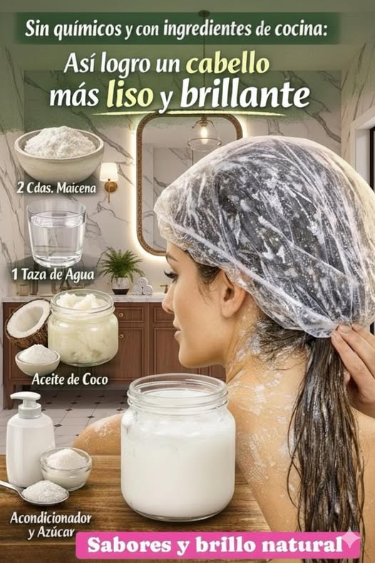 Preparación de queratina casera para cabello liso y brillante