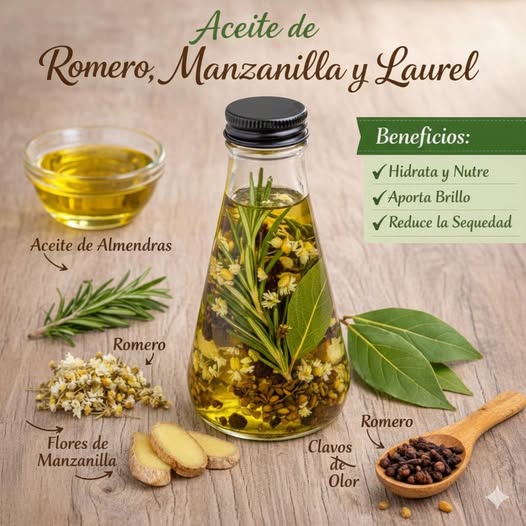 Aceite de Romero Manzanilla y Laurel