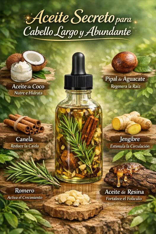 Aceite Secreto para Cabello Largo y Abundante