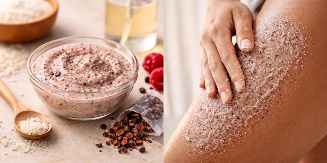Exfoliante Natural de Arroz y Té de Frutos Rojos