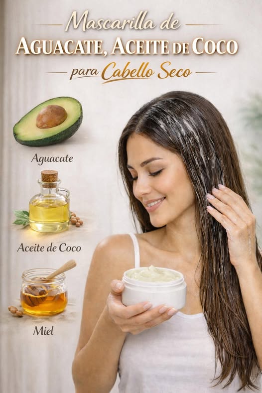 Mascarilla Capilar de Aguacate Aceite de Coco y Miel
