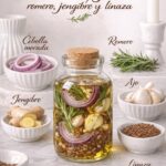El Poder del Aceite de Cebolla Ajo Romero Jengibre y Linaza para el Cabello
