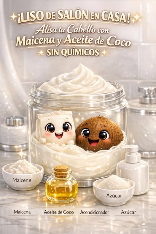 Receta de alisado natural con maicena y aceite de coco