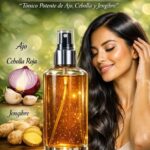 Tónico Natural para el Crecimiento del Cabello con Ajo Cebolla y Jengibre