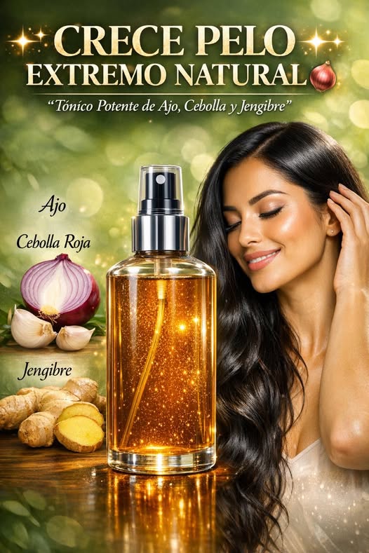 Tónico Crece Pelo de Ajo Cebolla y Jengibre