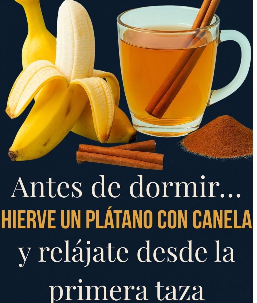 Plátano hervido con canela